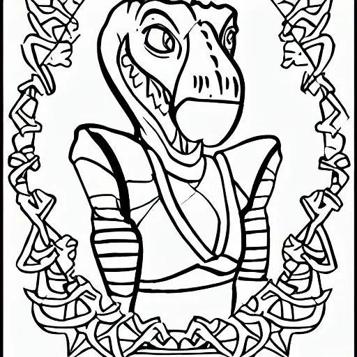 Image similar to friendly-princess-tyrannosaurus, coloring book