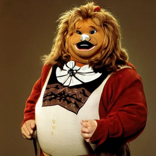 Image similar to chris farley as the cowardly lion from wizard of oz