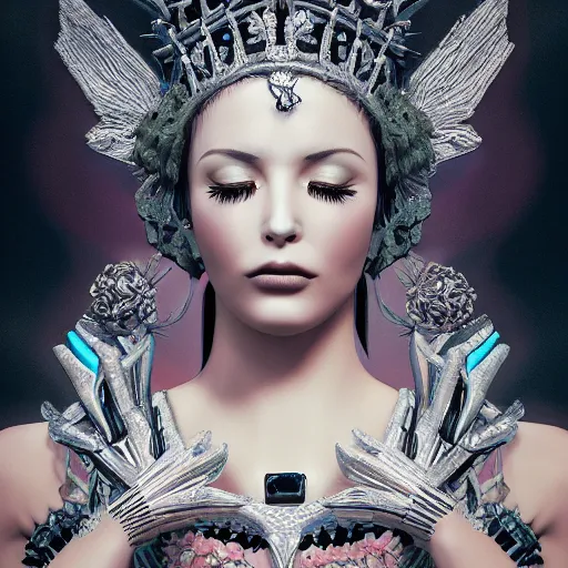 Image similar to queen of sorrow, 4 k, intricate, jaw dropping, gorgeous, surreal, octane render