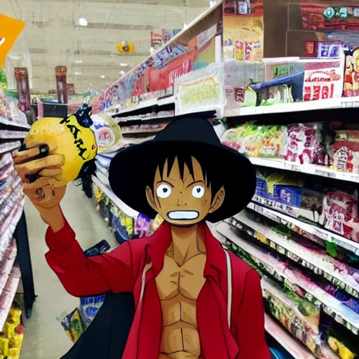 Image similar to luffy in Walmart