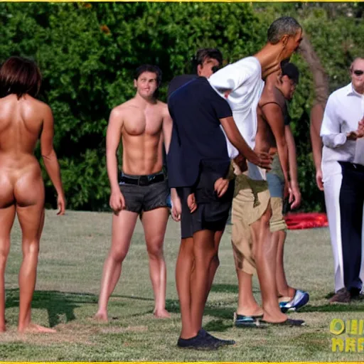 Prompt: Barack Obama shirtless