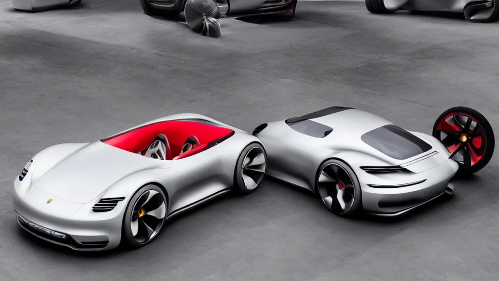 Prompt: photo of a porsche concept car