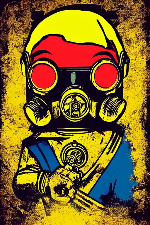 Image similar to fallout 7 6 retro futurist illustration art by butcher billy, sticker, colorful, illustration, highly detailed, simple, smooth and clean vector curves, no jagged lines, vector art, smooth andy warhol style