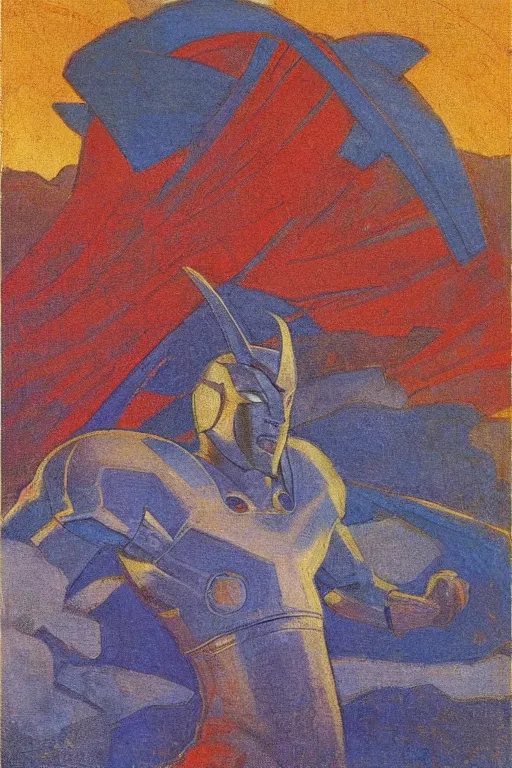 Image similar to thor, marvel, artwork by nicholas roerich,