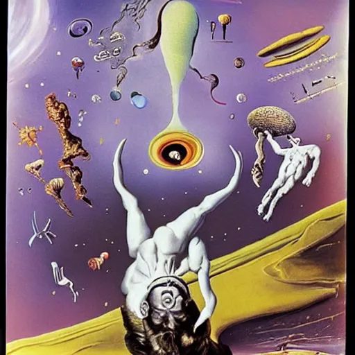 Prompt: Salvador Dali in space, surrealism