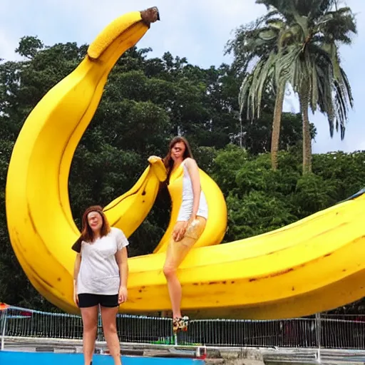 Prompt: giant banana statue