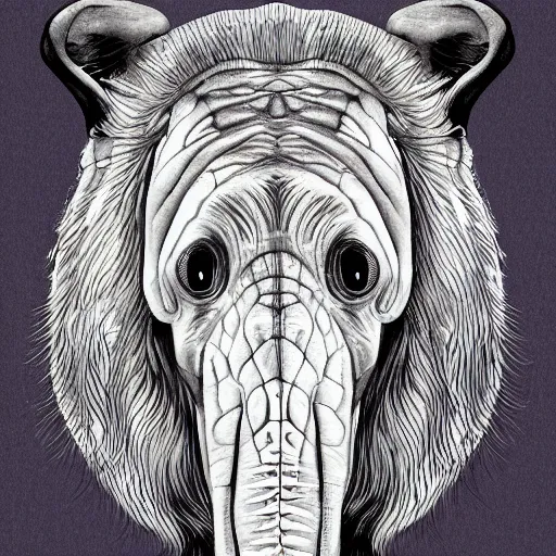 Image similar to portrait of biology ilustration new animal called mutus