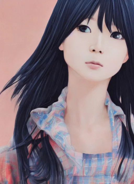 Image similar to Jpop idol Asuka Saito stares in amusement at you. soft detailed painting at 16K resolution and amazingly epic visuals. epically beautiful image. amazing effect, image looks gorgeously crisp as far as it's visual fidelity goes, absolutely outstanding. vivid clarity. ultra detail. iridescent. mind-breaking. mega-beautiful pencil shadowing. beautiful face. Ultra High Definition. soft shading. soft texture. intensely beautiful.