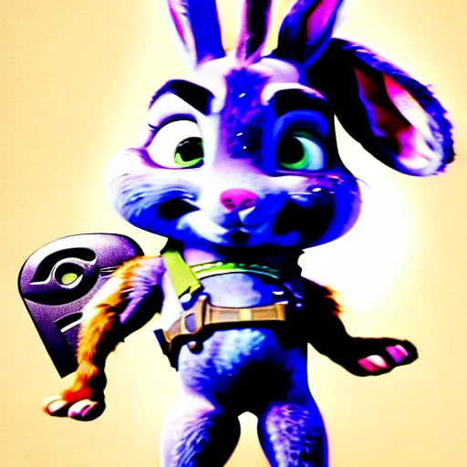 Prompt: a detailed 3d render of Vin Diesel disguised as Judy Hopps, character design, in the style of chris trejo and norman rockwell, ornate, photosynthetic,8k,award winning art, imdb,