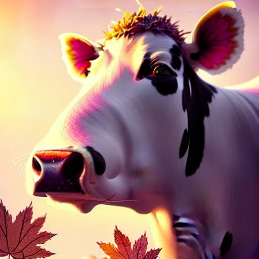 Prompt: epic professional digital art of 🐄🐭🍁!!!!!!!!!!, best on artstation, cgsociety, wlop, cosmic, epic, stunning, gorgeous, much detail, much wow, masterpiece W 1024