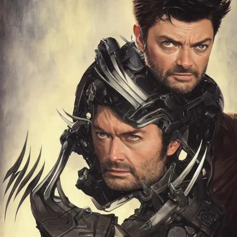 Image similar to Karl Urban as Wolverine, highly detailed, digital painting, artstation, concept art, smooth, sharp focus, illustration, ArtStation, art by artgerm and greg rutkowski and alphonse mucha and J. C. Leyendecker and Edmund Blair Leighton and Katsuhiro Otomo and Geof Darrow and Phil hale and Ashley wood and Ilya repin and Charlie Bowater