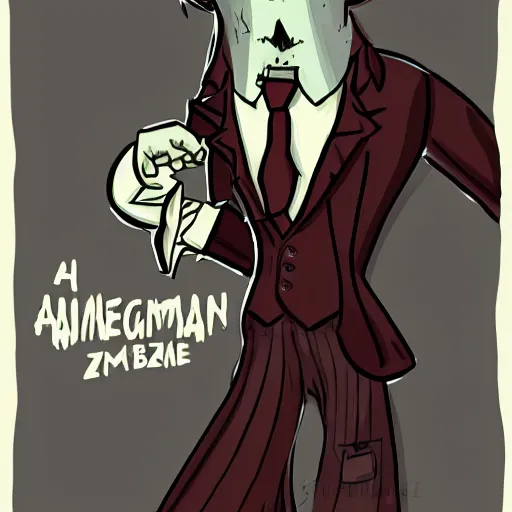 Prompt: a gentleman zombie