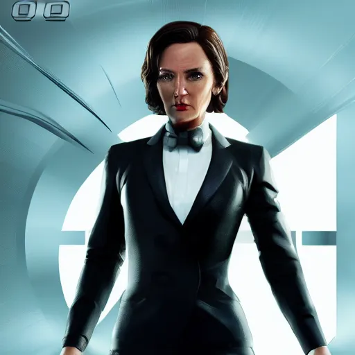 Prompt: a female james bond, octane render