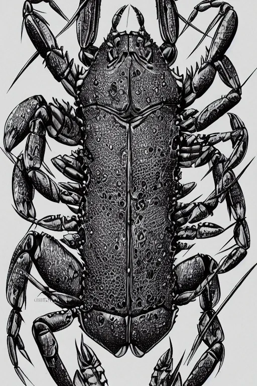 Image similar to crab humanoid heavily armoured, symmetrical, highly detailed, digital art, needles, lobster, chitin, sharp focus, trending on art station, kentaro miura manga art style