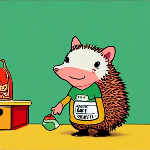 Image similar to a hedgehog character from a richard scarry book