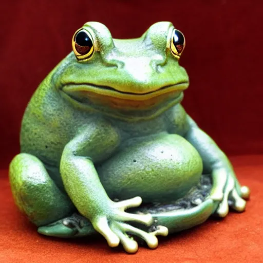 Image similar to feng shui frog statue, fantasy, ultra detailed,