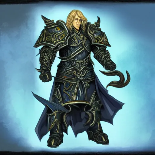 Prompt: arthas in the style of graven tung, concept art