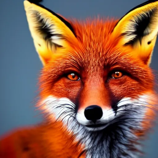 Image similar to a fox made of fire, 8 k award - winning photography