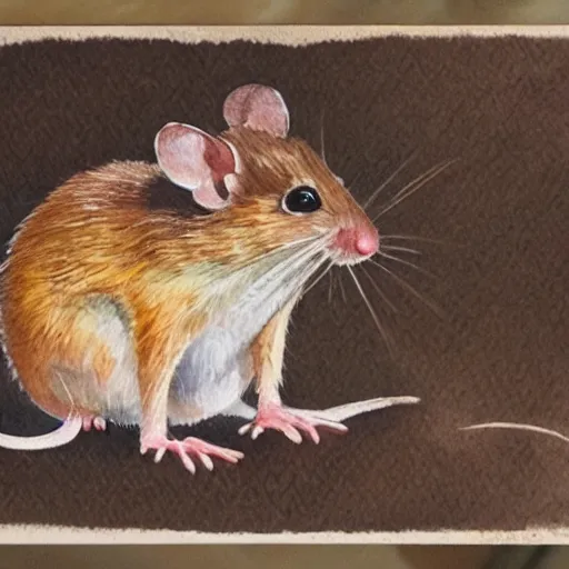 Image similar to water color on paper, wood mouse, highly detailed, artstation, masterpiece, award - winning,