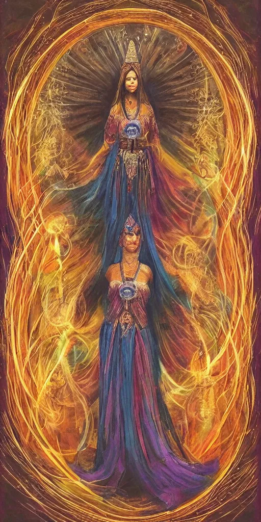 Prompt: a mystical woman priestess, the divine feminine