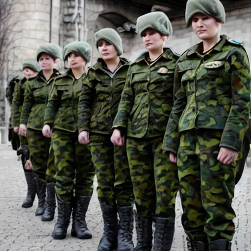 Prompt: ukraine female soldiers with special uniforms - n 4