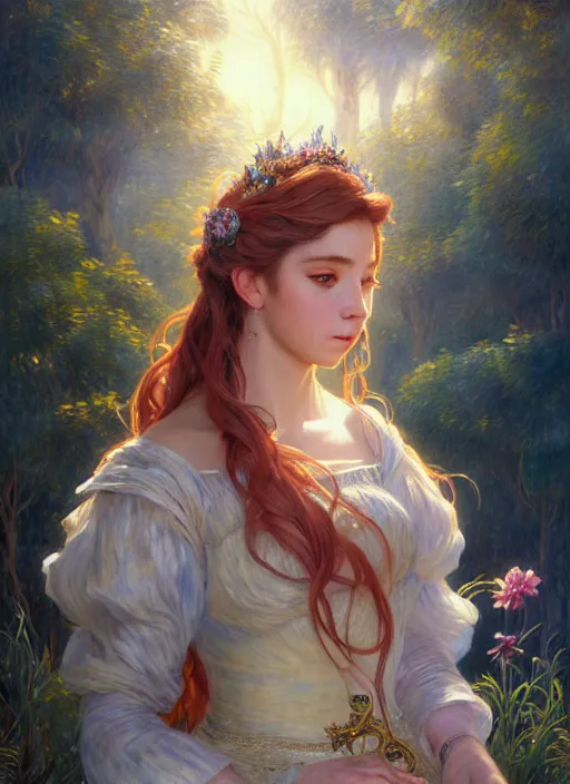 Prompt: highly detailed portrait of princess with long hairs, stephen bliss, unreal engine, fantasy art by greg rutkowski, and renoir loish, rhads, ferdinand knab, makoto shinkai and lois van baarle, ilya kuvshinov, rossdraws, tom bagshaw, alphonse mucha, global illumination, radiant light, detailed and intricate environment