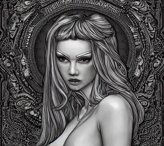 Image similar to damsel in distress, deep focus, intricate, beautiful, highly detailed, digital art, medium shot, bust, tight fit, art by logan cure, elias chatzoudis, trending on deviantart