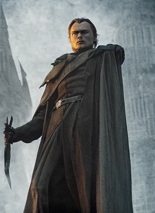 Image similar to close - up of sauron as a detective in a movie directed by christopher nolan, movie still frame, promotional image, imax 7 0 mm footage