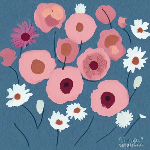 Prompt: sleepy flowers instagram profile photo minimalist creative art