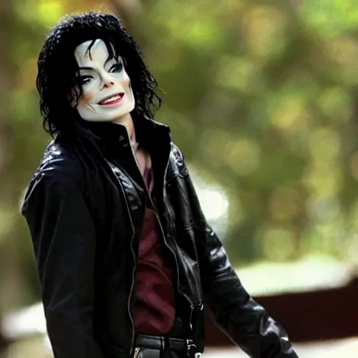 Image similar to michael jackson starring in twilight movie, movie still