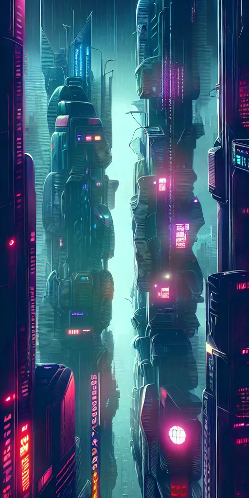 Image similar to epic cyberpunk cityscape : : blade runner, james guilleard, beeple, laurie greasley, dan mcpharlin : : ornate, dynamic, particulate, rich colors, intricate, elegant, highly detailed, centered, artstation, smooth, sharp focus, octane render, 3 d