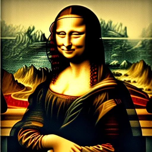 Prompt: the mona lisa, but she is very angry.
