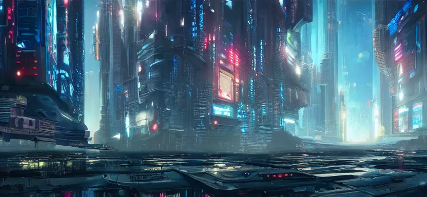 Image similar to beautiful masterpiece painting of a futuristic city in space, cyberpunk, by juan ortiz 8k,