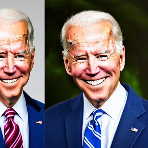 Image similar to A portrait photo of joe biden teams up with a teenage joe biden, perfect faces, 50 mm, award winning photography