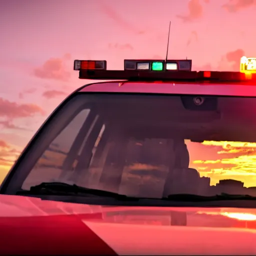 Prompt: mozzarella stick stealing a ambulance, sunset, 4 k photo, cinematic lighting,