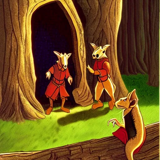 Image similar to a scene from redwall by brian jacques