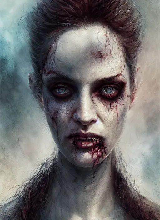 Prompt: old zombie character portrait, lean face, cinematic lighting, hyper - detailed, 4 k, high resolution, in the style of charlie bowater, tom bagshaw, single face, symmetrical, headshot photograph, insanely detailed and intricate, beautiful, elegant, watercolor, cinematic, portrait, raphaelite, headroom, pierre - auguste renoir