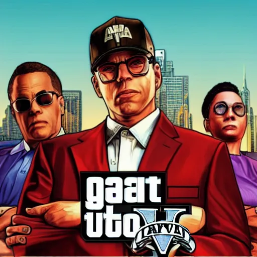 Prompt: logic gta 5 cover art