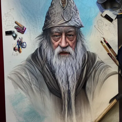 Image similar to An Award Winning Hyperdetailed Concept Art Masterpiece of Dumbledore at Walt Disney World, 8k