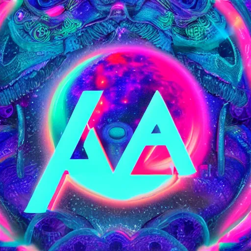 Image similar to a and w vaporwave logo, colorful, digital art, cosmic, 3 d high definition, trending on art station, photorealistic, high resolution, 8 k, octane, hyper detailed, insane details, intricate, elite, ornate, elegant trend, highly detailed and intricate, sharp focus, photography, unreal engine