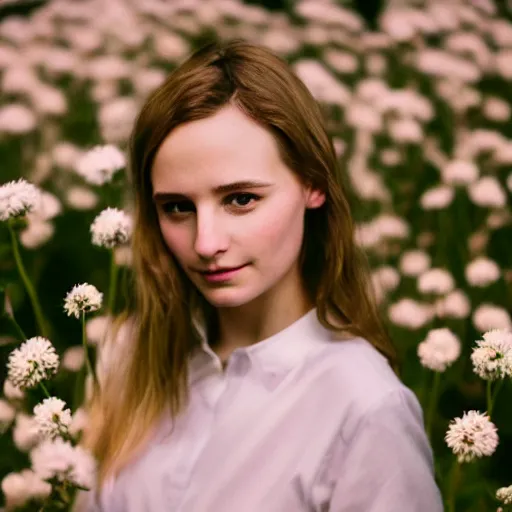 Prompt: Kodak_Portra_400_8K_soft_light_volumetric_lighting_highly_detailed_britt_marling_style_3_4_portrait_photo_of_a_lovely girl with flowers