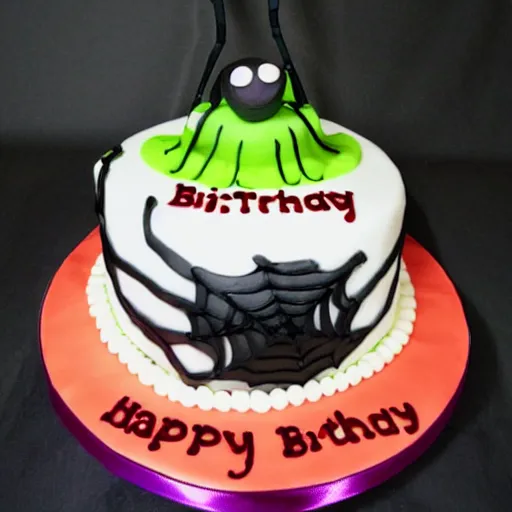 Image similar to spider birthday cake,