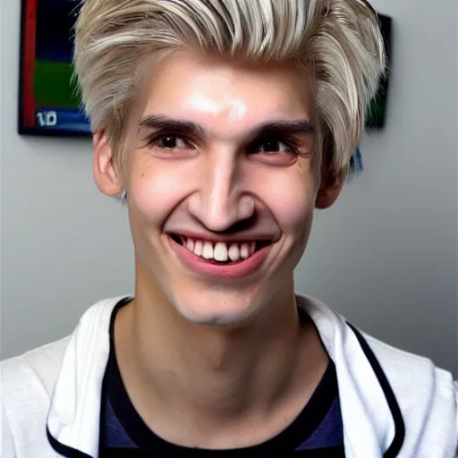 Image similar to really ugly xqc, big nose, crookedd teeth