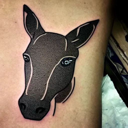 Image similar to A portrait of Bojack horseman. trending in pinterest. tattoo design. stencil. tattoo stencil