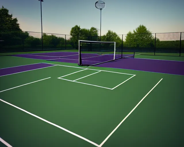 Image similar to tennis court, ray lewis, ray lewis playing tennis with high school girls, high school girls, oil on canvas, octane render,