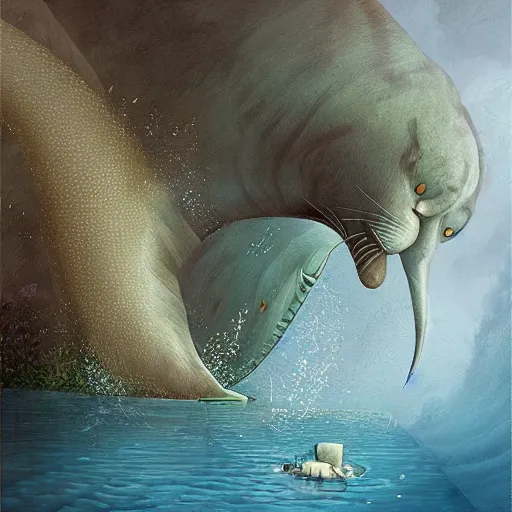 Prompt: gediminas pranckevicius, fuzzy tiger dolphin,