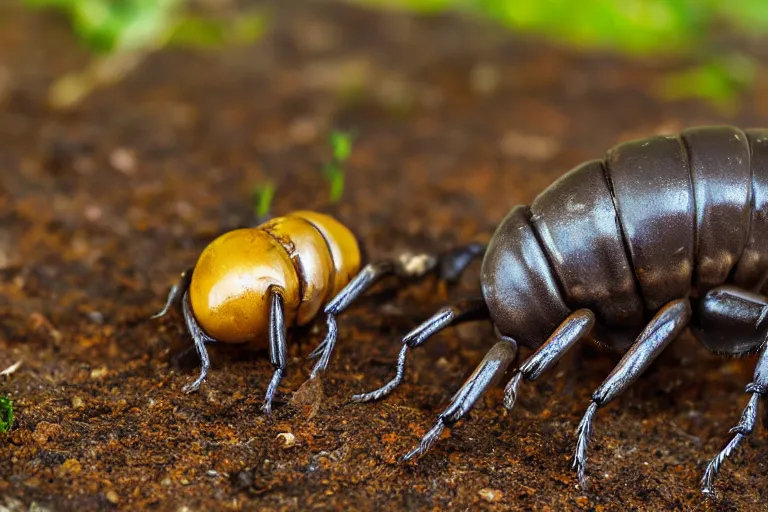 Image similar to a grub with big scary pincers and a lightbulb on its tail, high resolution film still, HDR color, 8k