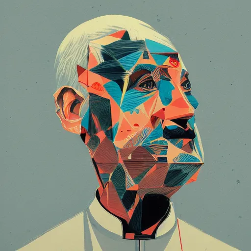 Prompt: the pope by sachin teng, asymmetrical, dark vibes, realistic painting, organic painting, matte painting, geometric shapes, hard edges, graffiti, street art