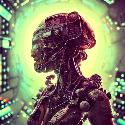 Image similar to hyperrealistic portrait of a woman monster astronaut, full body portrait, well lit, intricate abstract. cyberpunk, intricate artwork, by Tooth Wu, wlop, beeple. octane render,in the style of Jin Kagetsu, James Jean and wlop, highly detailed, sharp focus, intricate concept art, digital painting, ambient lighting, 4k, artstation