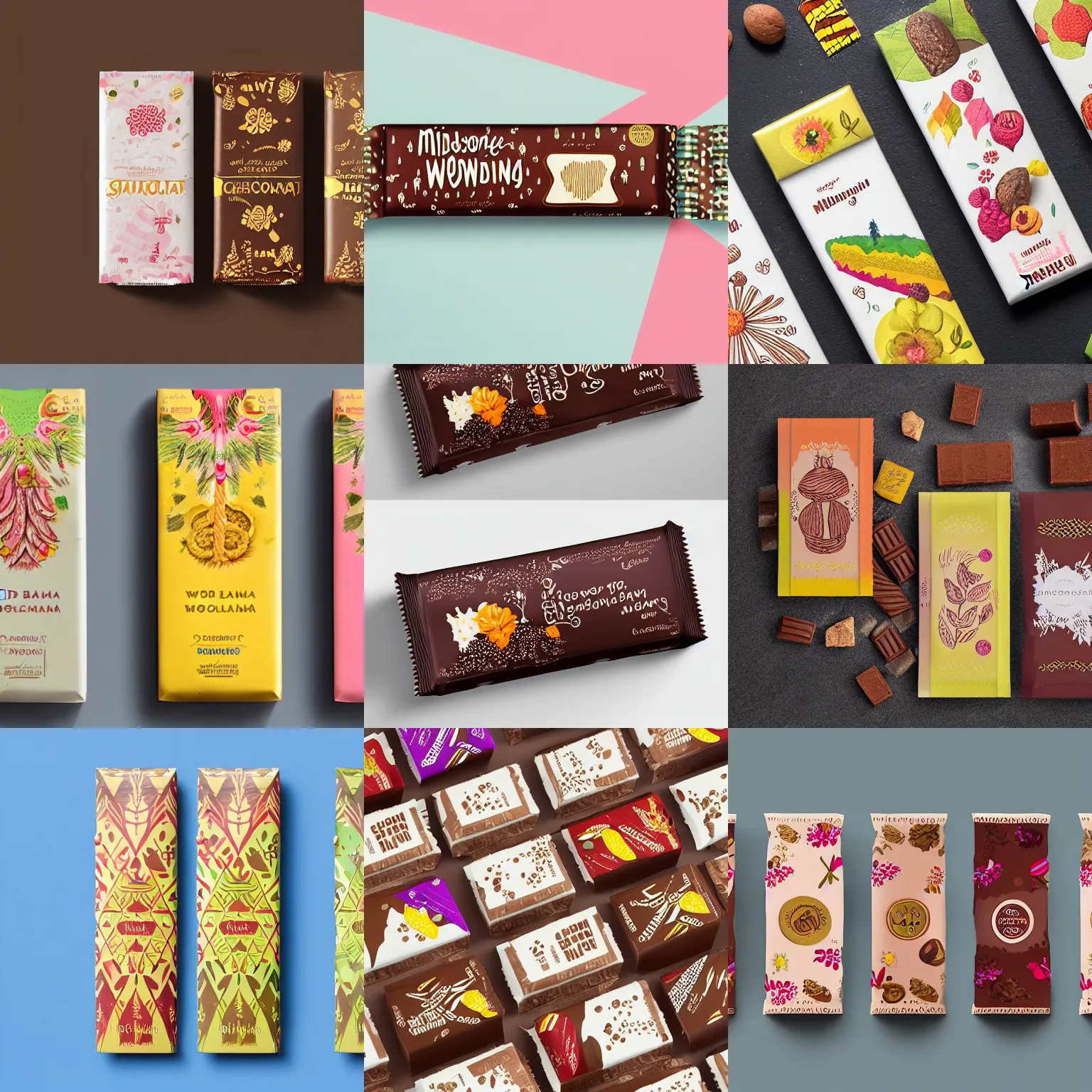 Prompt: midsommar inspired conceptual chocolate bar packaging, label design, behance, packaging of the world, award, front label, packaging design, craft